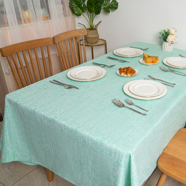 100% Cotton Green Yarn Dyed Imitation Bamboo Yarn Tablecloth
