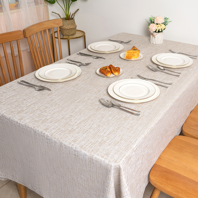 100% Cotton Grey Yarn Dyed Imitation Bamboo Yarn Tablecloth